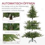 Kunstkerstboom, 150 cm kerstboom met 1724 takpunten, inklapbare metalen standaard, voor kerstdecoratie, groen