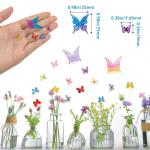 55 stuks microvlinders hars kleurrijke kleine vlinders decoratie mini miniaturen poppenhuis accessoires 3D mini vlinder voor mini tuindecoratie, feeëntuin ornament, doe-het-zelf (