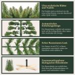 Kunstkerstboom 2,1 m, dennenboom met 760 takpunten en klapscherm, groene dennenboom met houten standaard, diameter 132 cm, extra grote boomdiameter