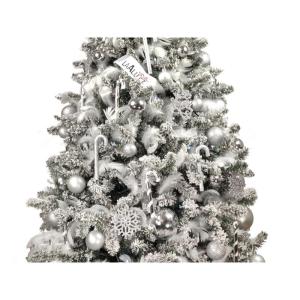 Geschmückter künstlicher Weihnachtsbaum mit 98 STK Kugeln ZUCKERKERZEN 180 cm mit Metallständer