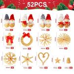 52 stuks kerstboomversiering stro stroster, kerstboomversiering stro natuurlijke kerstboomhanger kerstdecoratie