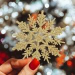 24 x sneeuwvlokken kerstdecoratie voor kerstboom glitter kerstboomversiering, goud