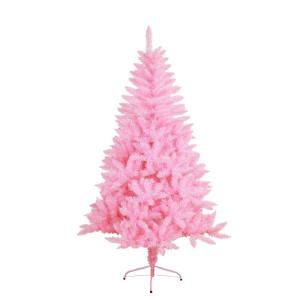 SOLAGUA Kunstkerstboom, spar extra gevuld met engelenhaar, 150 - 300 cm, met metalen standaard (300 cm, 2511 punten, roze)