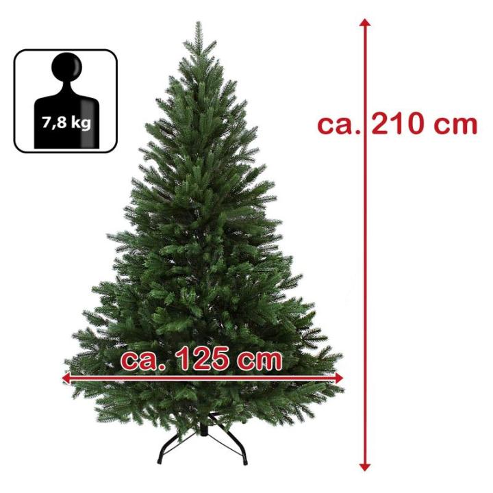 Kerstboom Luxe 210 cm donkergroen Kunstkerstboom PE/PVC Mix Kunstmatige Dennenboom