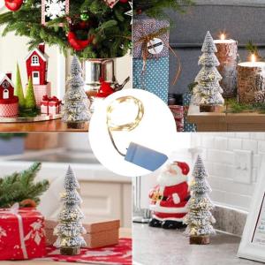 Miniatuur kerstboomdecoraties, minii-kerstboom, realistische tafeldecoratie, mini-dennennaalden, draagbare dennenboom voor thuis, binnen, buiten, kerstfeest
