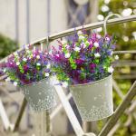 6Pcs Outdoor UV Bestand Planten Plastic Faux Bloemen Planten Indoor Outdoor Groen Struiken Voor Opknoping Planter Tuin Venster Doos Thuis Bruiloft Decor