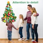 Kindervilten kerstboom, 1 m kinderen/peuters doe-het-zelf vilten kerstboomset, muur opknoping vilten kerstboom decoraties kits met 32 stuks ornamenten, huisdeur raam kerstdecoratie