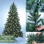 Premium kerstboom 180 cm, helder licht, kunstkerstboom, met 222 leds, nepboom, PE-kerstboom