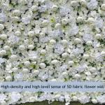Weißer Rosen-Blumen-Wand-Hintergrund, Künstlicher Wand-Blumen-Hintergrund 3D-Seiden-Hortensie-Rosen-Blumen-Panel Für Foto-Hintergrund-Home-Party-Hochzeits-Hintergrund-Dekoration