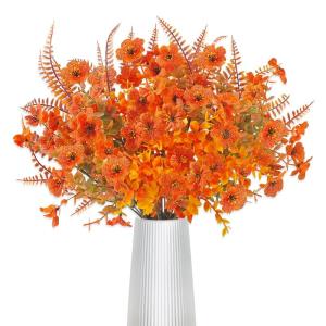 6 bundels kunstherfstboeket, herfstdecoratie, , eucalyptus, herfstdecoratie, en boston-varen voor binnen en buiten, tafel, balkonbak, bloembak