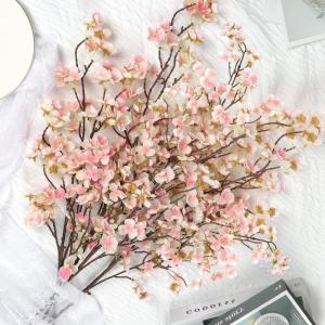 4 stuks kunstkersenbloesem, takken, roze perzikbloemen, 100 cm, kunstbloemen, bulk, lente, zijden bloemen, planten, bundel, lange stelen voor bruiloft, feest, tafel, vaas, decorati