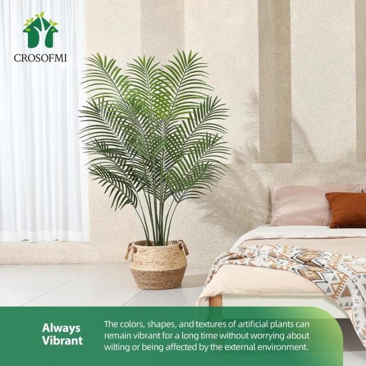 Kunstpalm, 130 cm, grote kunstplant in pot, kunststof palm, ziet eruit als een echte plant, decoratie voor woonkamer, balkon, slaapkamer, kantoor, cadeau voor een housewarming (2 s