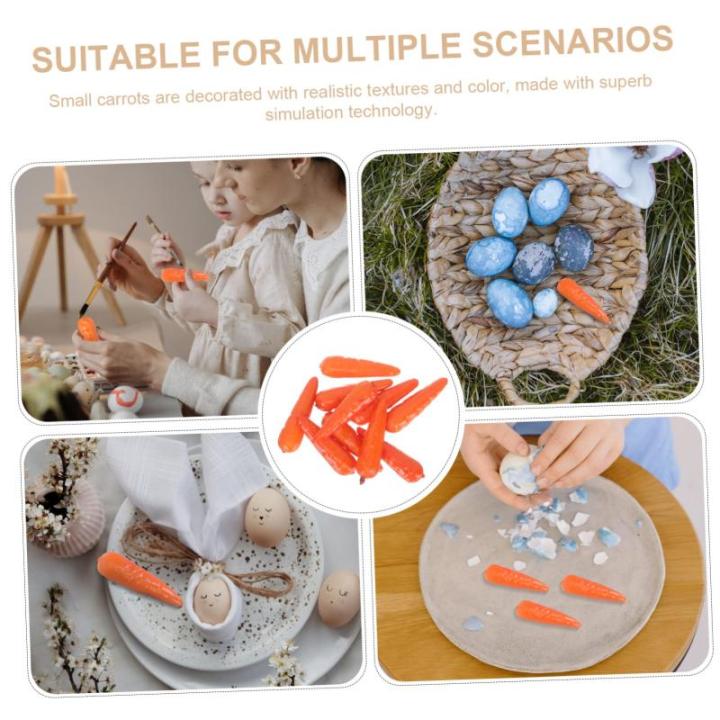 4 Sätze Künstliche Karotte Gemüse-Foto-Requisite Ostern Spielen Karotte Möhren Mini-Karotten Kinderknallzeug Mockin Frühlingsdeko Karottendekor Karotten Basteln Schaum 30 Stü