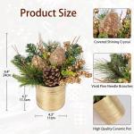 Mini tafeldecoratie, kerstboom, kunstplant in pot, kerstdecoratie met peer en dennenappels, voor kerstdecoratie, wooncultuur, keuken, eettafel, decoratieve plant, kamerplant, tafel