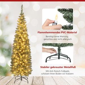 180 cm kerstboom met ledverlichting, kunstkerstboom met 390 takken en 180 ledlampen, dennenboom, kerstdecoratie voor kantoor, woning, winkel (180 cm)
