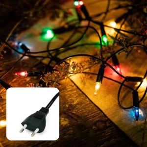 833577 Lichtsnoer voor , 35 lampjes, 5,1 m, kerstboom, lichtketting, kleurrijk, mini-lichtketting voor ramen, kerstdecoratie, kaarsen lichtketting met stekker, lichtsnoer, stopcont