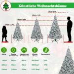 Kunstkerstboom, 180 cm, met metalen standaard en 995 takken, diameter 95 cm, moeilijk ontvlambaar, pvc-kerstboom met vlokken, sneeuweffect en snel op te zetten inklapsysteem