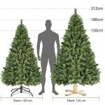 Kunstkerstboom van 213 cm met 1346 takpunten, dennenboom met houten standaard en handschoenen, snel op te bouwen en afneembaar, dennenboom voor kantoor, thuis, winkel, feest, feest
