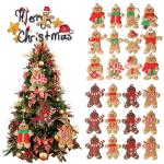 Set van 12 traditionele kerstboomversieringen rode man om op te hangen