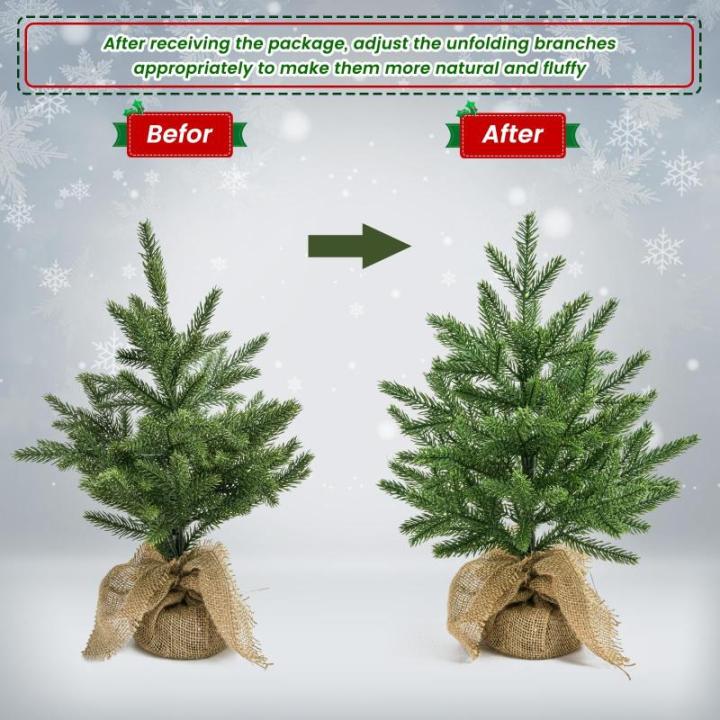Mini-kunstkerstboom, 45 cm, kleine groene kerstboom, tafel, dennenboom, PE kerstboom voor kerstdecoratie