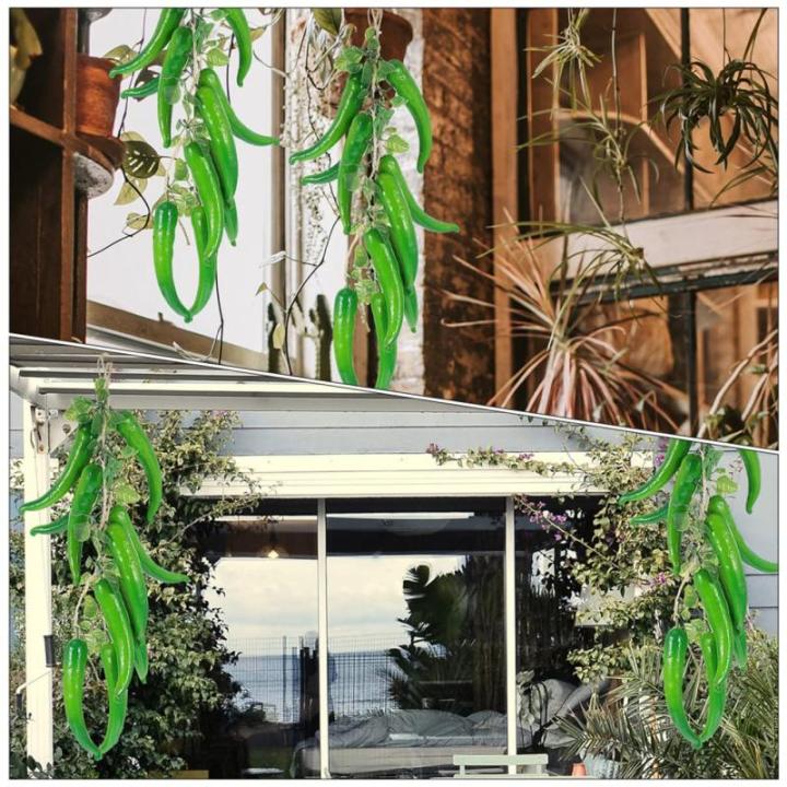2 Sätze 2 Sets Künstliche Pfeffer Zimmerpflanzen Weihnachtspaprika Künstliche Pflanzen Pfeffer Dekor Bauernhaus Dekor Künstliche Innenpflanzen Chili Pfeffer 4 Saiten * 2
