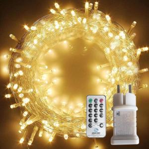 Decoratieve Lichtsnoer 200 LED 25m Lichtslinger binnen en buiten Warm wit 8 verlichtingsmodi Variabele intensiteit met EU-stekker IP44 Waterdicht voor feest, feest, bruiloft, Kerst