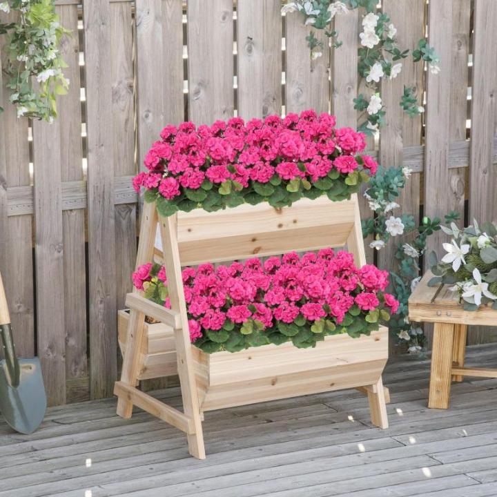 , 3 bundels voor buiten en binnen, namaak-geranium, zijden bloemen, decoratie, kunst-uv-bestendig, geraniumstruik voor hangende tuin, veranda, raam, box, decoratie, rozerood