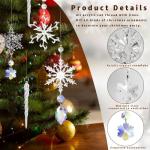 16 stuks transparante sneeuwvlokken met K9-kristal, acryl kerstboomversiering, hangende feestdecoratie