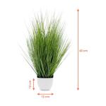 Isolepsis Kunstplant met witte bloempot, kunstplant, kamerplant, decoratieve plant, kunstbloemen, 60 cm, kunstplant