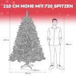 Kunstkerstboom, sneeuwserie, kunstkerstboom in winterlook met kunstsneeuw, 35 dennenappels en 720 takken, klapsysteem, geen naalden, van pvc, moeilijk ontvlambaar, diameter 125 cm 