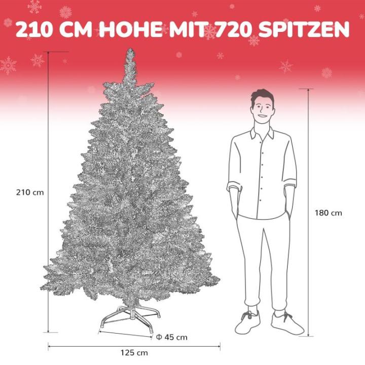 Kunstkerstboom, sneeuwserie, kunstkerstboom in winterlook met kunstsneeuw, 35 dennenappels en 720 takken, klapsysteem, geen naalden, van pvc, moeilijk ontvlambaar, diameter 125 cm 
