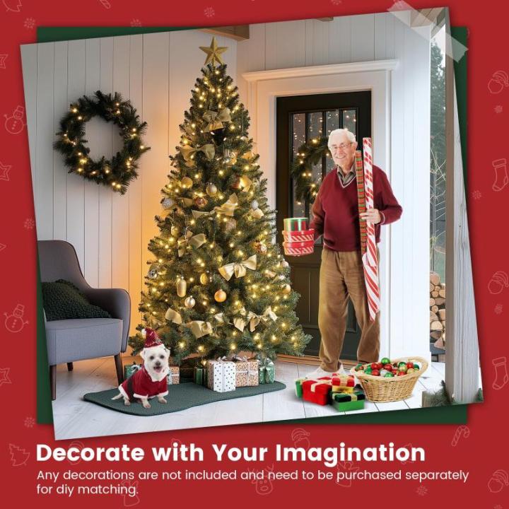 Kunstkerstboom, kunstdennenboom, pvc met metalen standaard, premium Nordmann-spen, moeilijk ontvlambare automatische kerstboom, natuurgetrouwe kunstboom, 210 cm