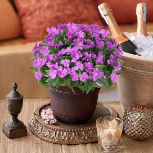 3 bundels kunstbloemen voor buiten, balkon, kunstbloemen, weerbestendig, , uv-bestendig, balkonplanten, kunststruiken voor buiten, binnen, balkonbak, tuin, paars