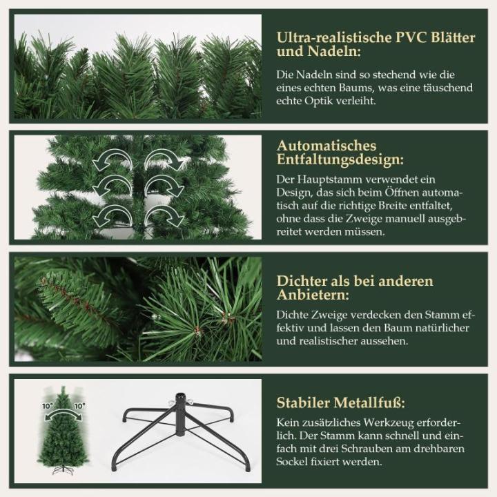 , kunstkerstboom, 120-240 cm, met kerstboomstandaard