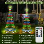 Kerstboom, metalen kegelvorm, 156 leds, lichtboom, 8 modi, timer, waterdicht, kerstverlichting, buitenverlichting, kerstverlichting voor tuin, balkon, kerstdecoratie buiten, vierkl