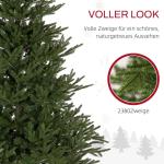 Kunstkerstboom, 180 cm kerstboom met 2380 takken, inklapbare metalen standaard, voor kerstdecoratie, groen