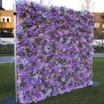 Lila Stoff Hintergrund Blumenwand Simulation Blumenhintergrundwand, Künstliche Wand Blumen Hintergrund 3D Seide Hortensien Blumen Panel Für Foto Hintergrund Home Party Hochzeit H