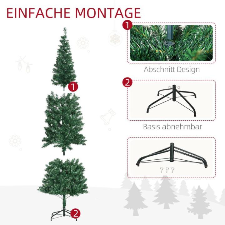 kerstboom met metalen standaard 631 takpunten groen Ø 81 x 210 h cm