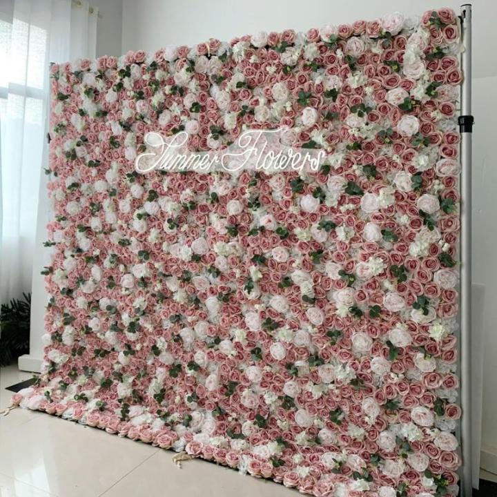 Champagner-Rosen, Weiße Blumen, Künstliche Blumen-Wandpaneele, Künstliche Hortensien-Rosenblüten Aus Seide, Hochzeit, Party, Süßigkeiten, Wand, Schaufenster, Festlicher Blume