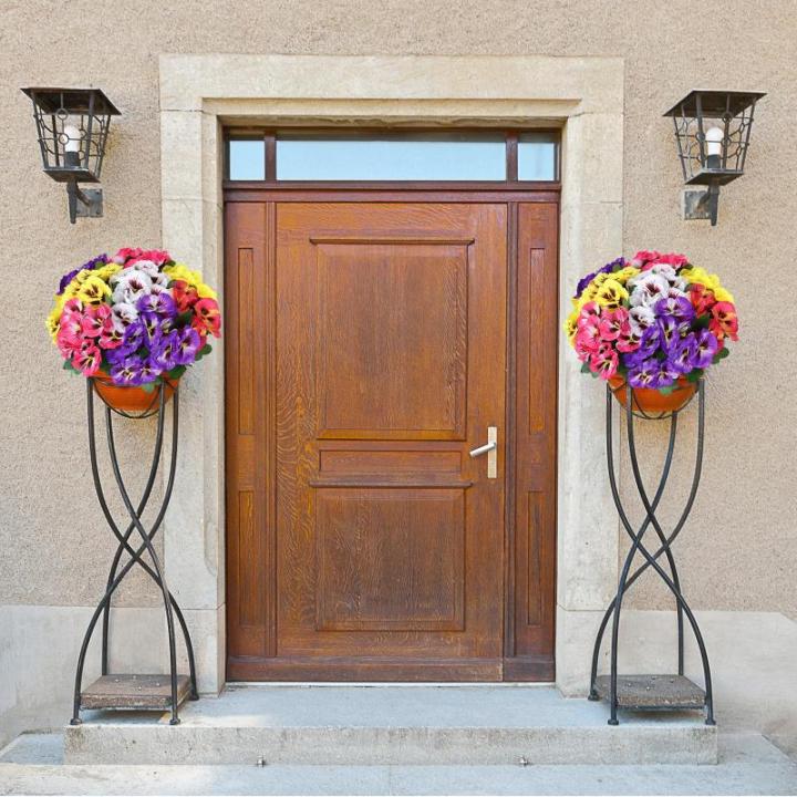 10 bundels kunstbloemen zoals echt balkon, kunstbloemen, buiten, uv-bestendig, weerbestendig, kunstbalkonplanten, balkonbloemen voor huis, vensterbank, decoratie (gemengde kleur/ro