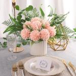 , 20 stuks dahlia-bloemen met bladeren en stelen, doe-het-zelf roze dahlia-schuim bloem voor bruiloft, boeketten, bloemen, centerpieces, arrangementen feesttafels,