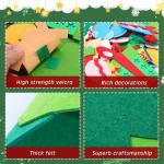 Vilten kerstboom voor kinderen, doe-het-zelf kerstboomko 50 stuks, afneembare ornamenten, kerstman, sneeuwpop, snoep, sokken, geschenken, wanddecoratie, deur (50 stuks)