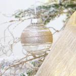 Onbreekbare doorzichtige plastic van 60 mm met glitterschilderij, transparant, doorzichtige kristallen , kerstboomdecoraties (30 stuks, champagne)