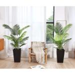 künstliche Areca Palme 140 cm künstliche Palme, 15 Zweige, für den Innen- und Außenbereich Moderne Dekoration Faux Pflanze Topffamilie Einweihungsgeschenk (2 Stück)
