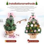 Mini-kerstboom kleine kerstboom met verlichting, led-tafelkerstboom, klein, kunstmatig versierd, voor kerstdecoratie, 40 cm