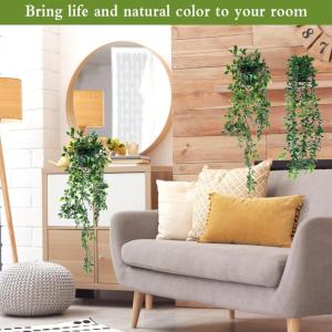 3 stuks hangplanten, , hangend als echte klimop, voor buiten, kamer, huis, muur, tuin, decoratie