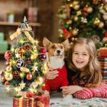 Kunstkerstboom, moeilijk ontvlambaar, pvc-dennenboom, kerstboom met ornamenten, indoor kunstdecoratie