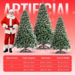Kunstkerstboom 150 cm, kerstboom met verlichting, met dennenappels, sneeuw, 500 twijgen, kerstboom met metalen standaard