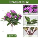 3 bundels kunstbloemen voor buiten, balkon, kunstbloemen, weerbestendig, , uv-bestendig, balkonplanten, kunststruiken voor buiten, binnen, balkonbak, tuin, paars