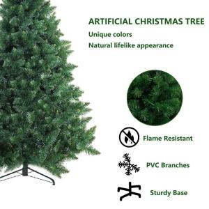 Künstlicher Weihnachtsbaum,300cm grüner Weihnachtsbaum, künstlicher Weihnachtsbaum, 2000 Zweige mit Metallständer, klappbare Zweige for einfache Montage, geeignet for Urlaubsde